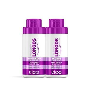 Imagem de Kit Cabelos Longos Shampoo e Condicionador Leave-in 450ml Crescimento Fortalecimento Capilar