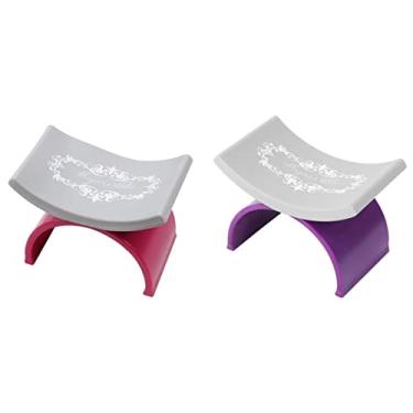 Imagem de Beaupretty 2 peças de descanso de braço para unhas, manicure de mão, almofada em forma de U, almofada profissional para descanso de unhas, mesa, estação de mesa, ferramenta de manicure (vermelho, roxo