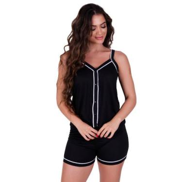 Imagem de Pijama Amamentação Americano com Botão Alça Maternidade Pós Parto Femi