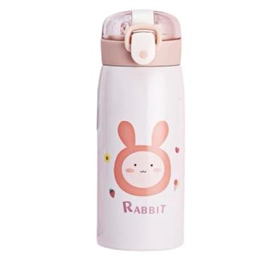 Imagem de Garrafa Térmica Garrafinha Térmica Infantil Inox Canudo Trava 350 ml - Desenho Coelho - TYDA