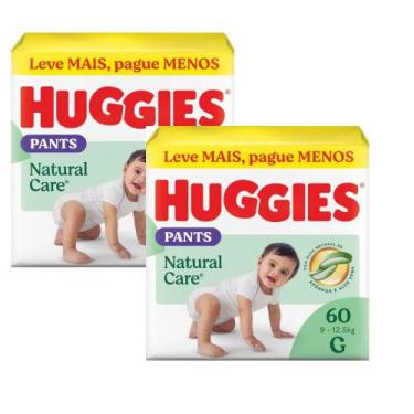Imagem de Kit 2 Fralda Descartável Huggies Natural Care Roupinha Hiper G 60 Unid