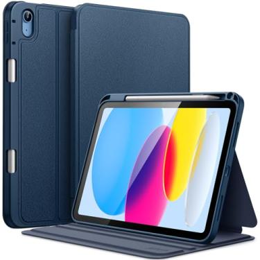 Imagem de JETech Capa para iPad (A16) 11ª/10ª Geração (2025/2022) com Porta-Pencil, Case Protetora para Tablet com Suporte Fino Tipo Fólio, Visualização em Vários Ângulos (Marinha)