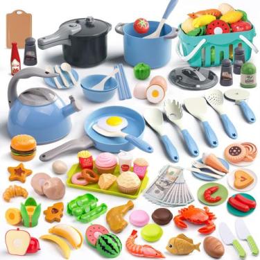 Imagem de Conjunto de brinquedos de cozinha Funpynani 130 unidades com panelas, 
