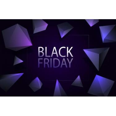 Imagem de Painel de Lona  Polígonos Fundo Roxo - Fabrika de Festa, 150x100cm