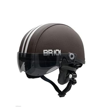 Imagem de Capacete Coquinho Scooter Elétrica Bike Skate Patinete BR 101 Premium Viseira Fume (Café, P - VESTE 55/56)
