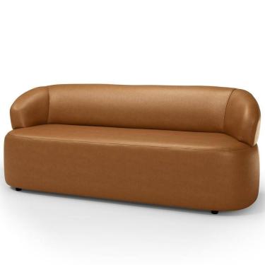 Imagem de Sofá 3 Lugares Orgânico Sala De Estar Living 170cm Carmen F04 Couríssimo Caramelo - Lyam Decor