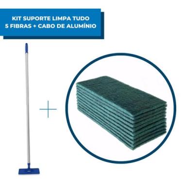 Imagem de Suporte Limpa Tudo e Cabo Alumínio 1.40mts Com 5 Fibras - Bralímpia