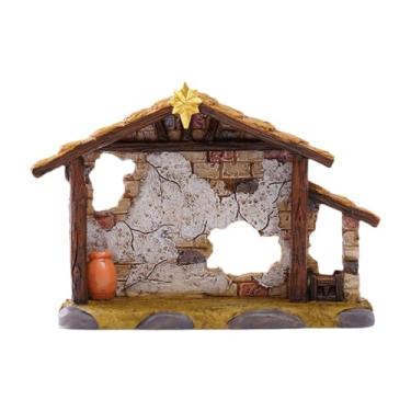 Imagem de JunZheHub Cabana de Presépio de Natal, Modelo de 8,5 Cm, Decoração Leve para Mesa, Artesanato em Resina
