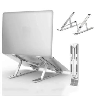 Imagem de Suporte de Mesa Portátil para Notebook/Laptop de 10" a 17,3", 10 Níveis de Regulagem, Dobrável - Branco