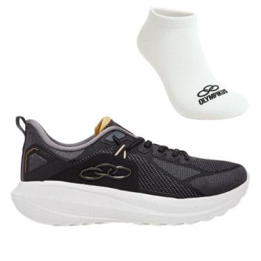 Imagem de Kit Tênis Para Caminhada Masculino Olympikus Zex 2 E Meia, 40, Preto, 