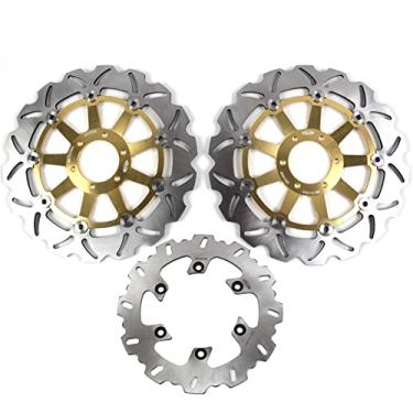 Imagem de Arashi Discos de freio dianteiros traseiros rotores para Yamaha TRX 850 1995-2000, acessórios de substituição de motocicleta dourado
