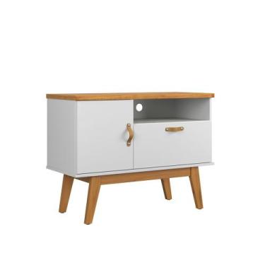 Imagem de Rack sirius 0.9 - PATRIMAR MÓVEIS, BRANCO ACETINADO/CINAMOMO