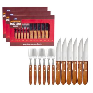 Imagem de Jogo De Talheres Faqueiro Churrasco Jumbo 36 Peças Mor