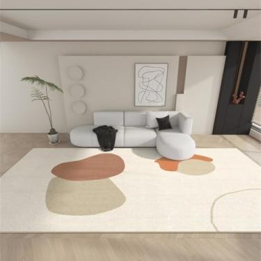 Imagem de Tapetes de luxo para sala de estar, macios e fofos, abstratos, para áreas grandes, grossos, para decoração de quarto, carpete de pelúcia para casa (200x300 cm/Q)