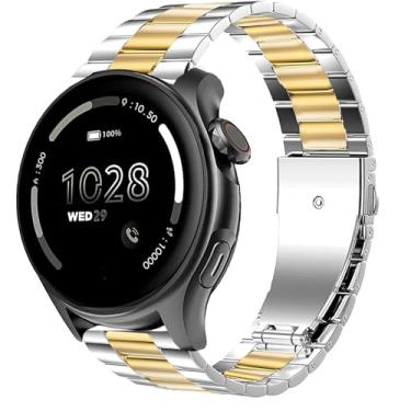 Imagem de Lamshaw Pulseira de substituição de aço inoxidável de aço inoxidável compatível com Cubitt Viva Pro, Viva, Aura Pro, Aura (prata-ouro)