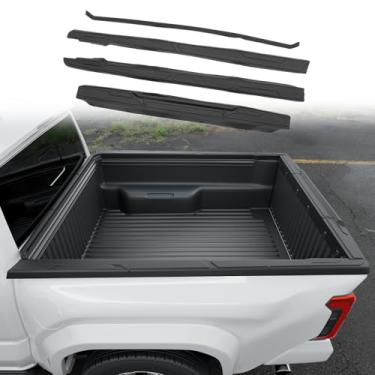 Imagem de Zekzoop Capas de tampa de cama de caminhão compatíveis com Toyota Tacoma 2024 2025 1,8 m tampas de trilho lateral de cama curta tampa frontal acabamento de moldagem de porta traseira 4 peças protetor