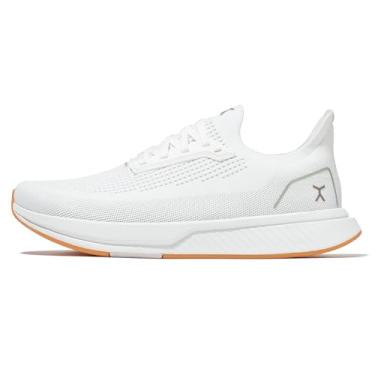 Imagem de FLUX FOOTWEAR Adapt Runners para mulheres e homens, sapatos minimalistas – bico largo, sola sem queda, leve e flexível, perfeito para caminhar, correr e conforto diário, Branco/Gum Rn, 9.5 Women/8 Men