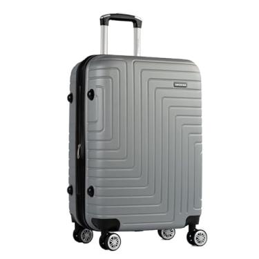 Imagem de Mala de Bordo 10kg Cavezzale Milano Plus, ABS, 55 x 35 x 25 cm, Rodas 360°, Expansível, Preta, ANAC (Prata)