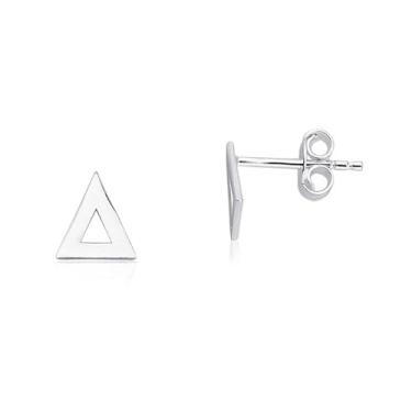 Imagem de Brinco Prata 925 Legítima Fixo Triângulo Vazado