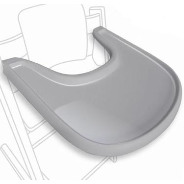 Imagem de Bandeja de cadeira alta compatível com cadeira Stokke Trip Trap, cinza brilhante - design ergonômico curvo - livre de BPA, fácil de montar