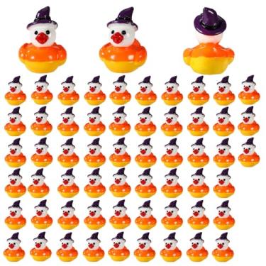 Imagem de 60 Peças Mini Pato Resina Halloween, Patos Bruxa Miniatura Bonecos Fofos Minúsculos Pato Milho Doce Pequenas Lembranças de Festa para Decoração Jardim DIY Halloween