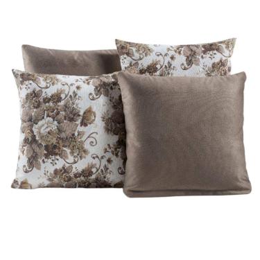 Imagem de Capa Almofada Estampada Jacquard Decorativas com Ziper 4 unidades