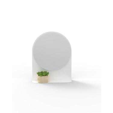 Imagem de Espelho Funcional Cimbre Branco 40 Cm Redondo