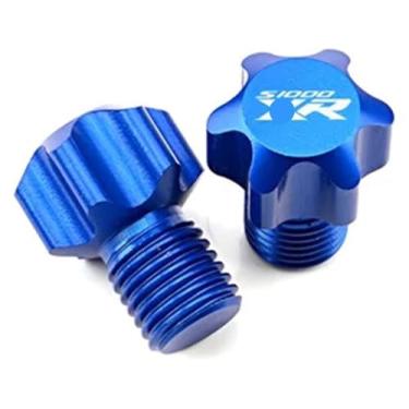 Imagem de Acessórios de modificação Espelhos de motocicleta Parafusos de plugue de furo Tampa de orifício de espelho compatível com S1000R S1000XR (Azul-03)