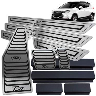 Imagem de Descanso Pedaleira Soleira Inox Jac T50 Preto Baixo Relevo