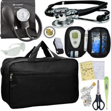 Imagem de Kit Enfermagem + Aparelho Medidor Glicose Completo Premium - Love Saud