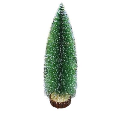 Imagem de Árvore de Natal 33cm Modelo Pinheiro Com Leds Coloridas Base de Madeir