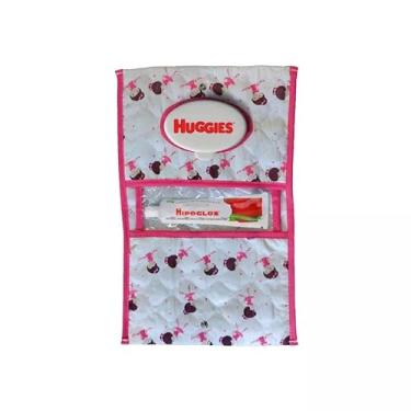 Imagem de Porta Fralda Lenço Umedecido Pomada Portátil Para Bebê Menina Menino (Bailarina)