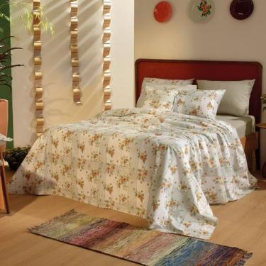 Imagem de Jogo de Cama Casal Classic Serena Bege 4 Peças 160 Fios Teka