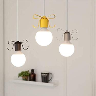 Imagem de Lustre, Lustre de Ferro Borboleta no Quarto de Menina, Lustre Princesa, Luminária de Metal Colorida no Quarto de Criança, Lustre no Corredor do Quarto, Preto (Cor: Cinza) (Tamanho: