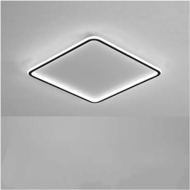 Imagem de Lustre de cristal, lustres de LED, luz de teto de LED compatível com sala de estar, quarto, casa, preto, branco, retangular, moderno, minimalista, estilo, design, luminária de teto embutida