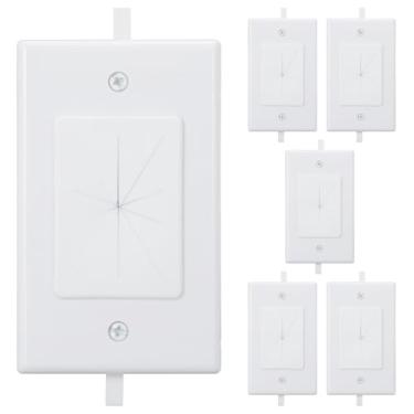 Imagem de Kebulldola 1 placa de parede de cabo de passagem com suporte de montagem de baixa tensão, kit de ilhós de parede integrado com passagem de borracha flexível para cabo de baixa tensão fácil de instalar