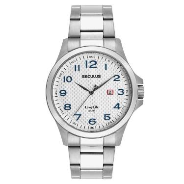 Imagem de Relógio Seculus Masculino Ref: 44152G0Svna2 Casual Prateado