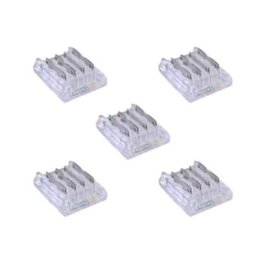 Imagem de Kit 5 Conector Emenda Fita Led Rgb Ip20 10mm 4 Vias 5050