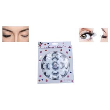 Imagem de Cilios Postiços Para Maquiagem Volume Natural 5D Cartelado C/ 7 Pares 