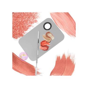 Imagem de Paleta de maquiagem e misturador de espátula em aço inoxidável - Light