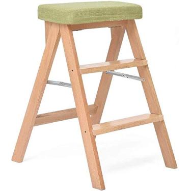 Imagem de Banqueta de escalada interna, banco dobrável de 3 pisos/escada para uso doméstico, cadeira de escada, assentos de almofada de escada alargados (A)