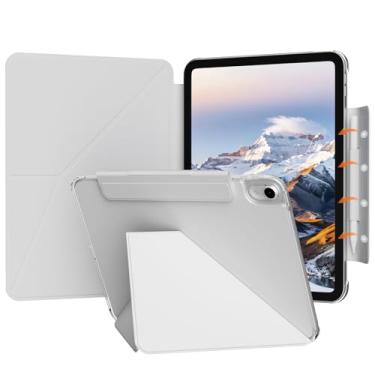 Imagem de Capa para iPad A16 11ª geração 11 polegadas 2025/iPad 10ª geração 11 polegadas 2022 com suporte de lápis de atração magnética destacável, ativar/hibernar automaticamente, suporte dobrável em Y