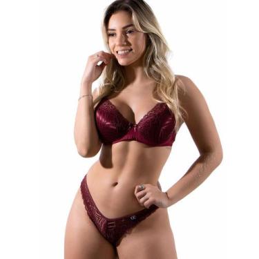 Imagem de Conjunto Diluxo Costas com Renda Vinho, GG, Mulher, Vinho