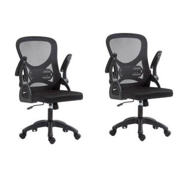Imagem de Kit com 2 Cadeira Escritório Diretor Office Columbus com Tela Mesh - E