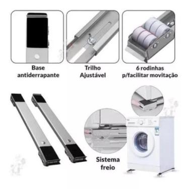 Imagem de Super Suporte De Base aço carbono Com Rodinha Para Geladeira Fogão E M