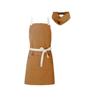 Imagem de Avental e Faixa Cozinha Restaurante Bistro Caramelo Mostarda