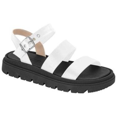 Imagem de Sandália Feminina Tratorada Branco Preto Moleca 5504.101-Feminino
