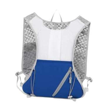 Imagem de Aymzbd Colete de Hidratação Mochila de Hidratação Equipamento Leve para Corrida Bolsa Esportiva Mochila de água para Camping Escalada Ciclismo Corrida Caminh, Branco Azul