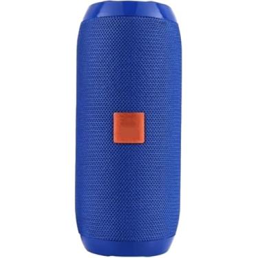 Imagem de Caixa de Som Portátil Bluetooth, Rádio FM, Entrada USB, Bateria Recarregável, Design Compacto (Azul)