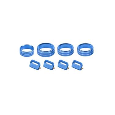 Imagem de Voodonala JL Capa de botão de interruptor de janela de metal 8 peças, acabamento de botão de interruptor de rádio de volume do farol de ar condicionado compatível com Jeep Wrangler JL JLU e Gladiator